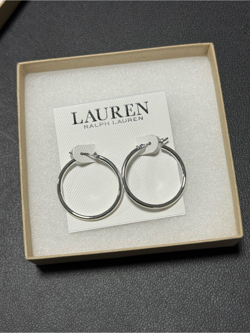 NEW Lauren Ralph Lauren silver hoop earrings
